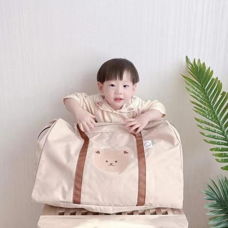 Travel Bag Lipat Serbaguna Motif Bear Lucu Tas Pakaian Diapers Kapasitas Besar / Hospital Bag Jumbo