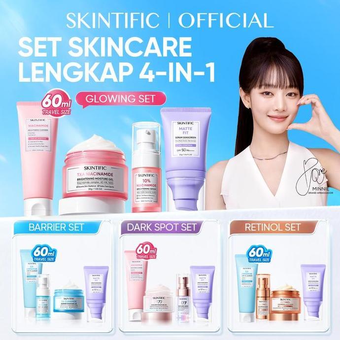 alif_janifa - [SKINTIFIC 1 set lengkap] 4pcs skincare : 6ml facial wash moistuirizer serum sunscreen