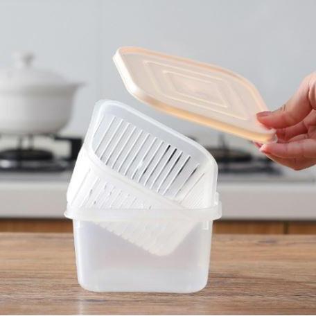Kotak Toples Penyimpanan Buah Tirisan Box Tiris Sayur Container Kulkas
