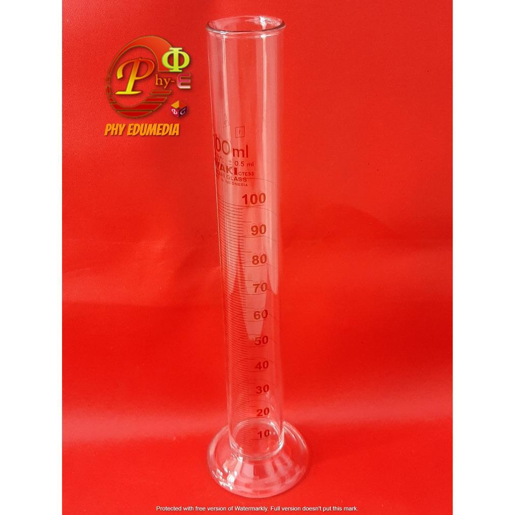 Ready Gelas Ukur 100ml / Measuring Cylinder 100ml IWAKI / Tabung Ukur 100ml IWAKI