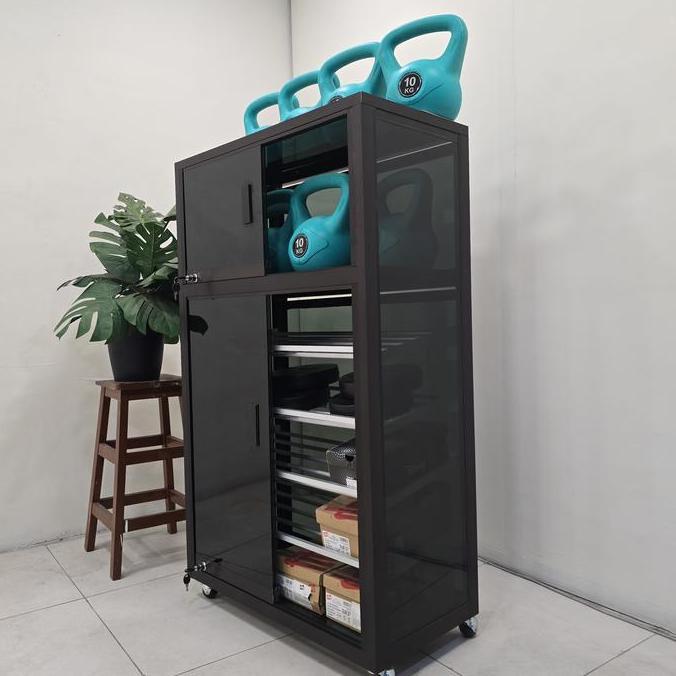 * TC ALUMINIUM LSH240 80X40X135 B LEMARI RAK SEPATU HELM PREMIUM ALUMINIUM TEBAL 1/5 SUSUN MUAT 2 HE