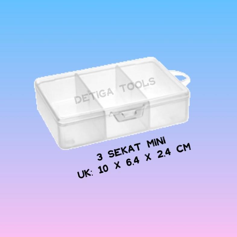 big promo kotak plastik 3 sekat mini / 6 sekat mini / 12 sekat dengan tutup / kotak obat / kotak per