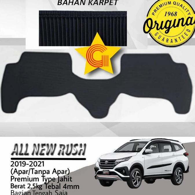 Karpet Mobil Toyota Rush 2019-2021 Premium Hitam Jahit Bag Tengah Saja PREMIUM