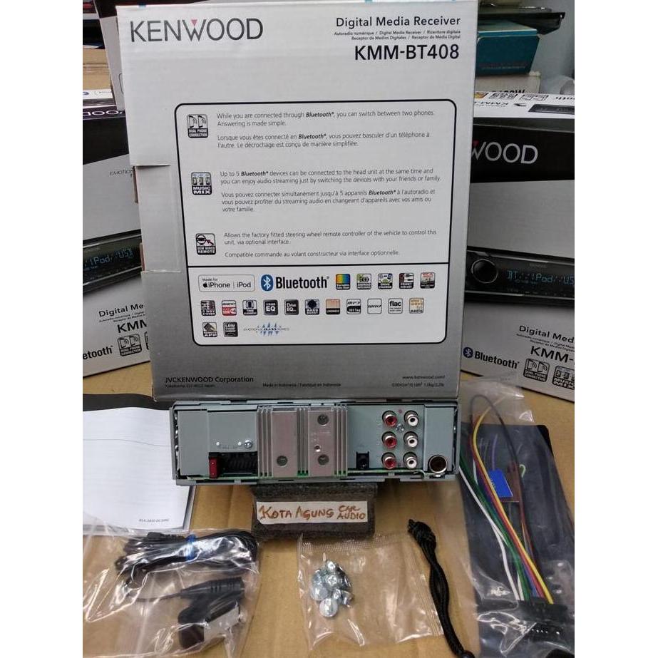 head unit single din kenwood kmm bt408
