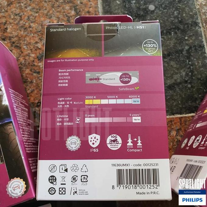 Philips LED HS1 H4 Lampu Motor Ultinon Moto LED