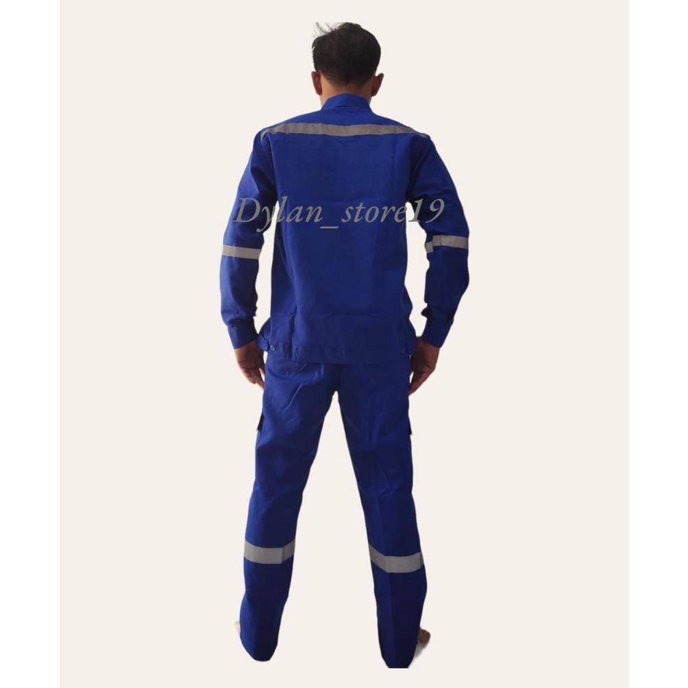 DISKON SETELAN WEARPACK SAFETY/SETELAN KATELPAK BAJU DAN CELANA PANJANG/SERAGAM KERJA