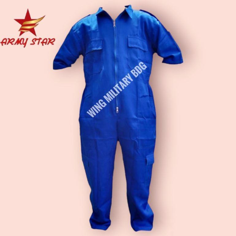 DISKON KATELPAK WEARPACK LENGAN PENDEK/COVERALL BAJU BENGKEL TERMURAH