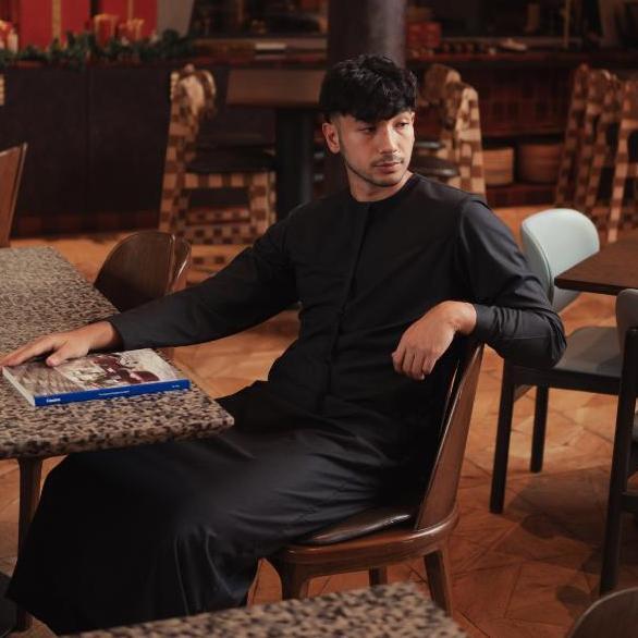 Super Promo, Bastoh Jubah Qarsya Koko Bordir Pria Lengan Panjang Warna Hitam