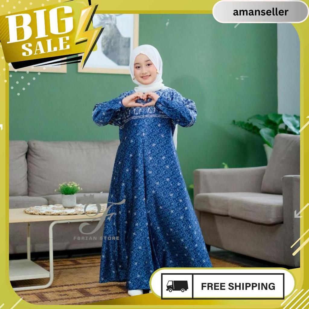 Cod Baju Gamis Anak Perempuan Motif Armani Silk Premium Elegan Terbaru Seragaman Couple Keluarga Mel