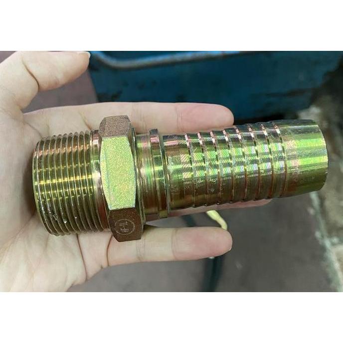 Nipple Hydraulic Drat luar ke selang 1" / Konektor hidrolik
