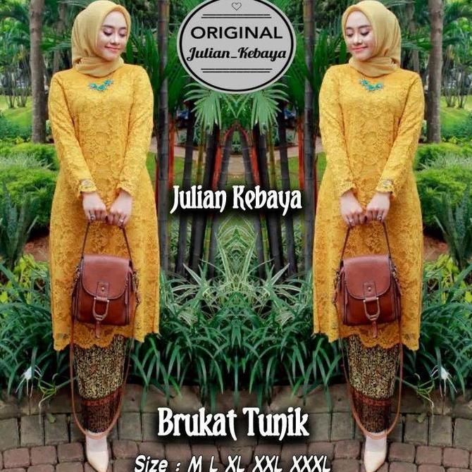 DI144 - Julian Kebaya Setelan Kebaya Tunik Brokat Modern Jumbo Baju Wisuda Atasan Kondangan Batik Dr