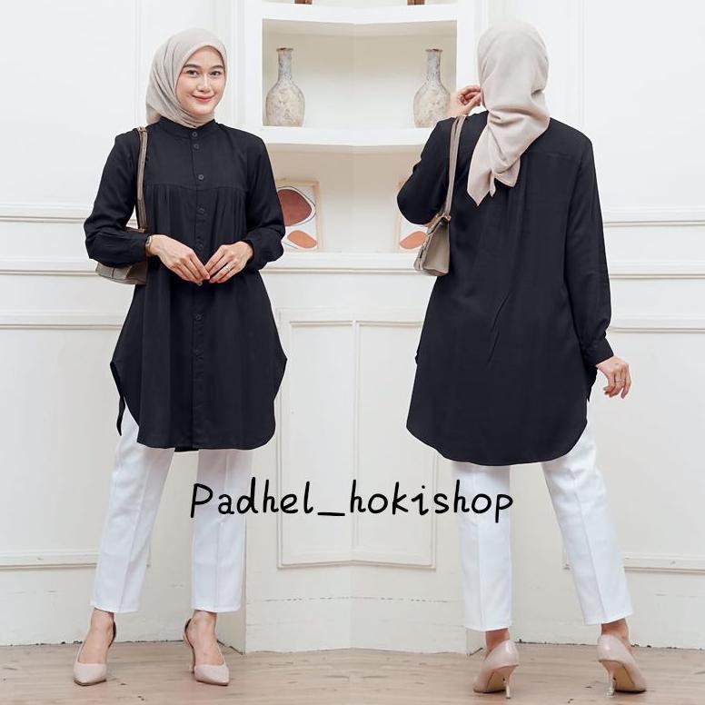 Diskon Aluna Tunik / Baju Atasan Wanita Muslim Tunic Basic Polos Rayon Twill Premium Tunik Putih Ker
