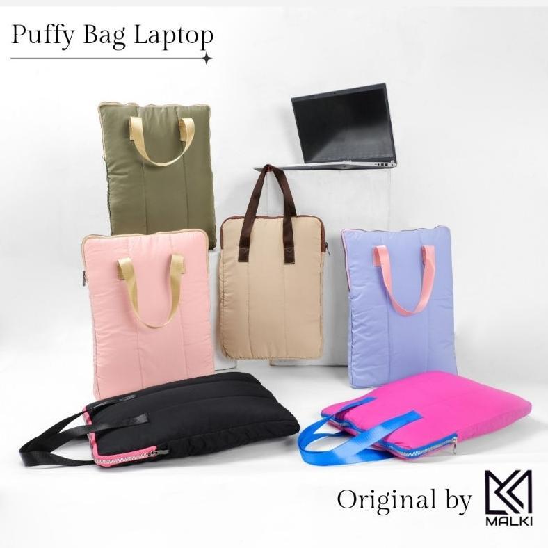 ORIGINAL PUFFY BAG LAPTOP HANDLE SLEEVE 12"-15"INCH | TAS LAPTOP JINJING NYLON HOLOGRAM PVC PREMIUM 
