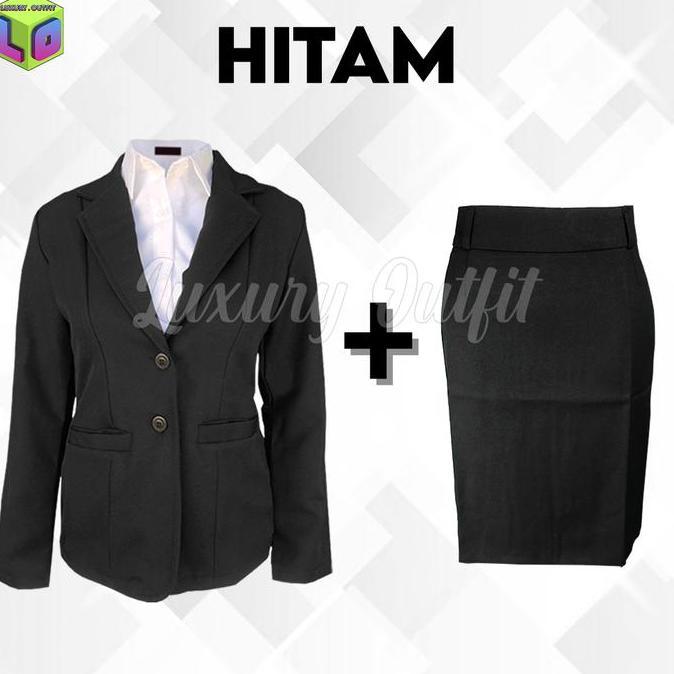 DY93 >> One Set Wanita,1 SET BLAZER & ROK MINI, Setelan Blezer, OneSet Kekinian, Baju Kantor Cewek, 