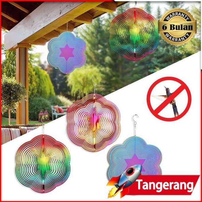 POZLAV Alat Pengusir Burung Gantung / Alat Mengusir Burung / Pengusir Burung Putaran Angin Reflektif