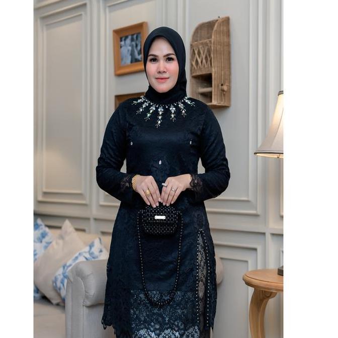 DF197 >> Kebaya Cellyn Sanghai Payet | Kutubaru Full Burkat Mewah | Kebaya Lamaran Wisuda Modern Ata