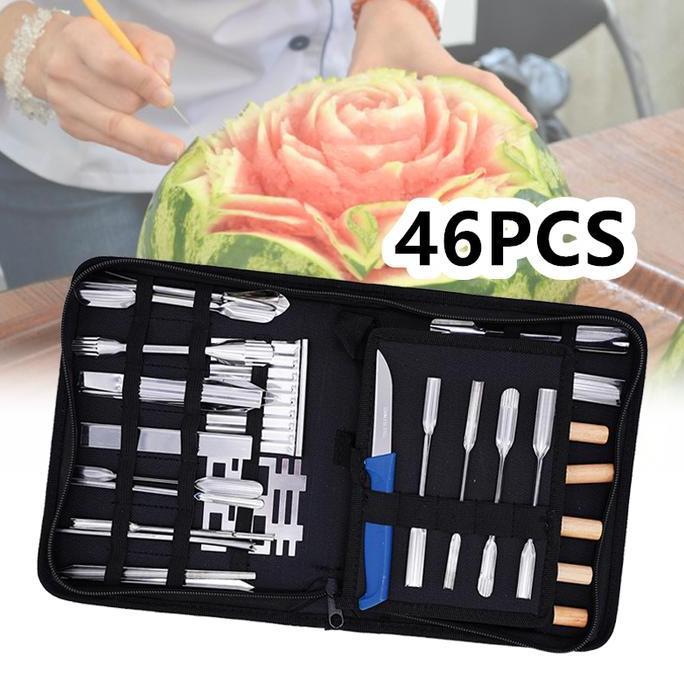 GEGEZY Pisau Ukir Buah Isi 46pcs / Pisau Garnis / Alat Ukir Buah
