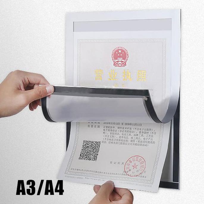 GEGEZY A3 A4 Tempat Brosur Tempel Dinding Brosur Display Magnetic File Display Pvc