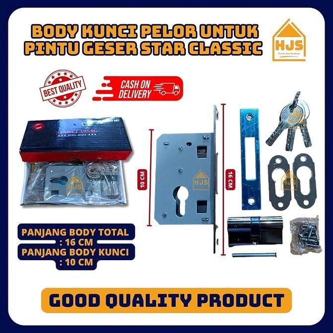 TOKOKU Body kunci pintu Geser Sliding / Body Kunci Pintu Dorong Star Classic