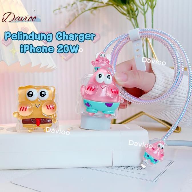 Ukuran PAS Pelindung Charger FOR IPHONE 20W Motif Bervariasi Pelindung Kabel & Adaptor Untuk Charger