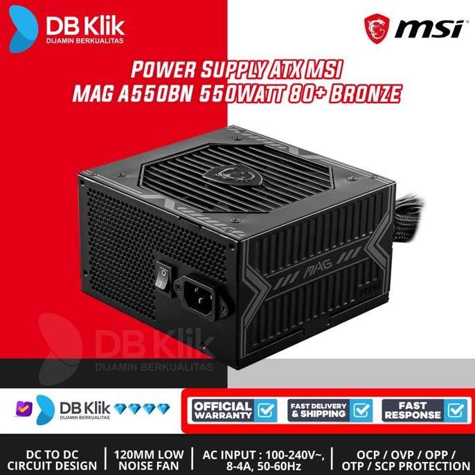 Power Supply MSI MAG A550BN 550Watt 80+ Bronze - PSU MSI MAG A550 BN