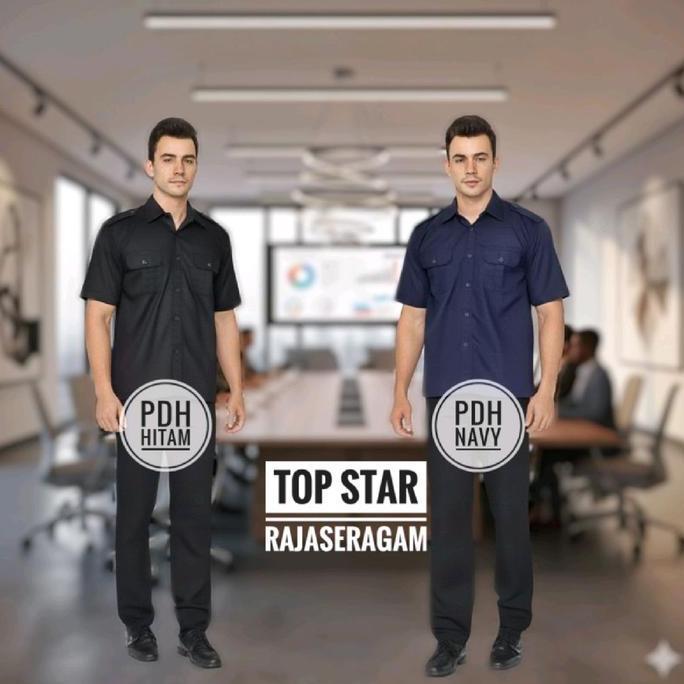 Seragam Baju Kemeja Panjang Trans Net TV PDH PDL Tactical Hitam Navy