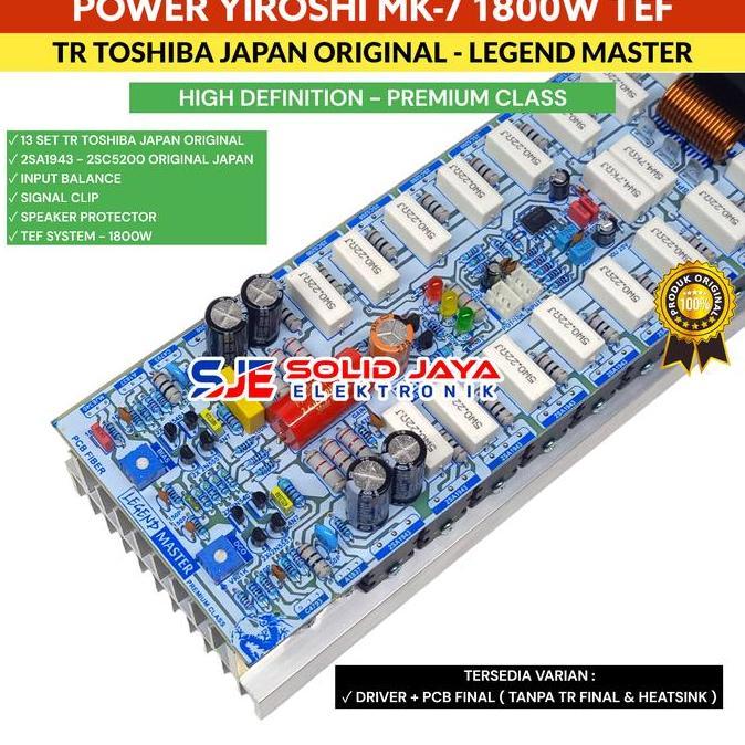 Kit Power Yiroshi Mk7 Mk 7 Mk-7 1800W Plus Transistor Tr Final For Toshiba 2Sa1943 2Sc5200 Asli Japa