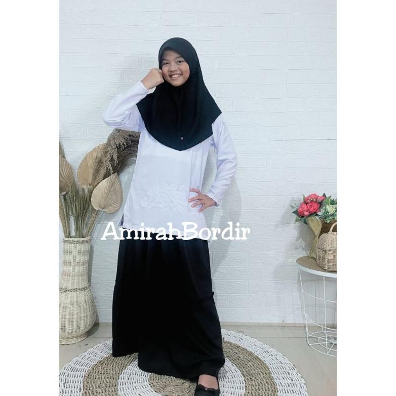 Discount Baju Muslim Putih Anak Perempuan Setelan Anak Putih Hitam Baju Seragam Manasik Haji Anak Pe