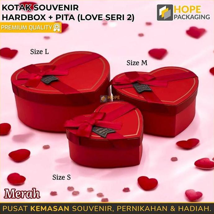 Kotak Hampers Souvenir Hardbox + Pita Love (SERI 2) / Box Kado / Box Love Hadiah / Kotak Aksesoris P