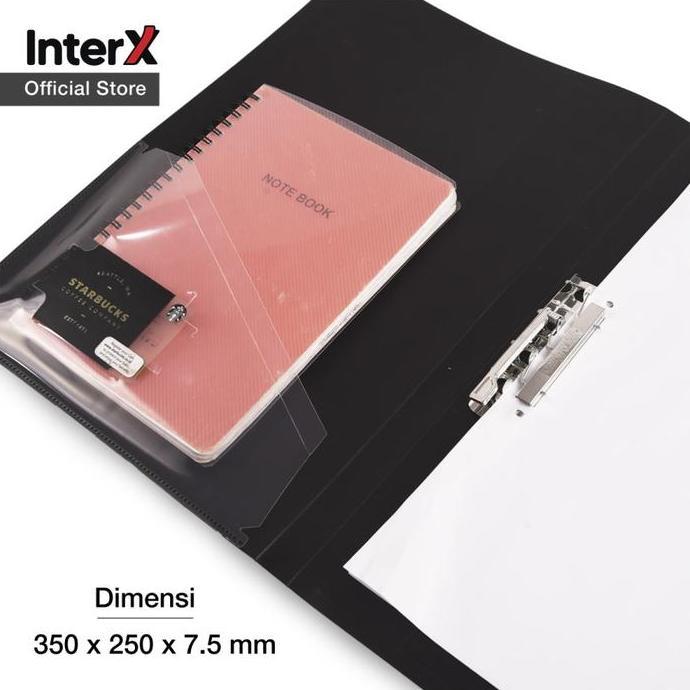 INTERX CLIP FILE MAP JEPIT BESI TANPA LUBANG F4 FOLIO PLASTIK TEBAL
