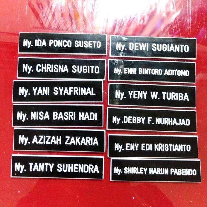 name tag PNS Doff Dan Hitam putih gravir
