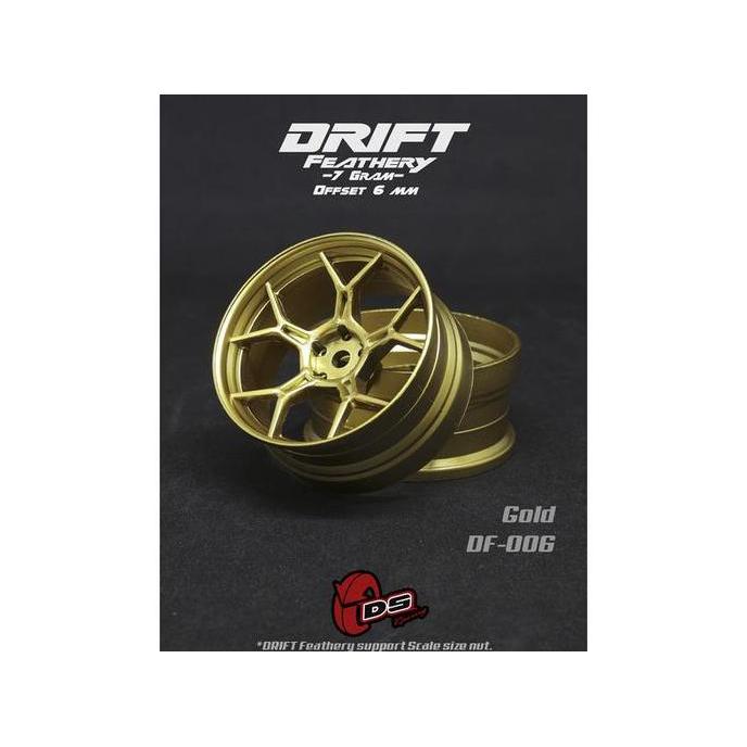 DS RACING DRIFT FEATHERY RIMS 5Y SPOKE (GOLD) +6MM #DF-006