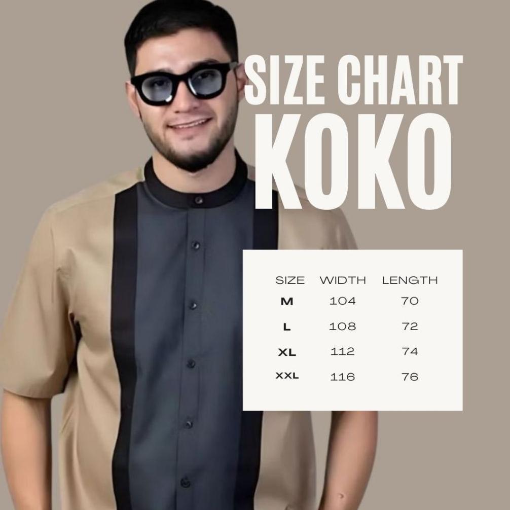 Promo Baju Koko Pria Dewasa Lengan Pendek Koko Kurta Muslim Trendy Bahan Katun Import