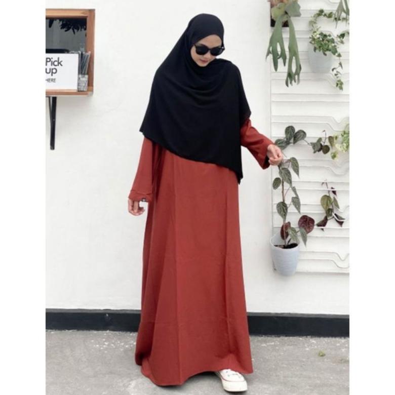 Viral  Abaya Polos Wanita / Gamis Santri Remaja Putri Terbaru Ukuran S M L Xl Xxl