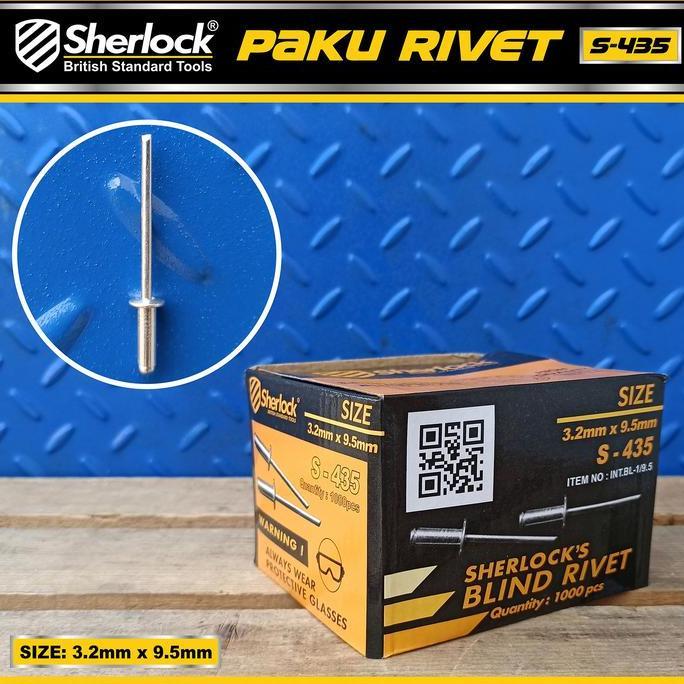 Paku Rivet Sherlock S - 435 size 3,2 mm x 9,5 mm (isi +/- 1000 pcs)