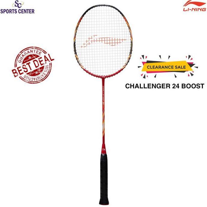 Clear Sale Raket Badminton Lining Challenger 24 Boost Red Black