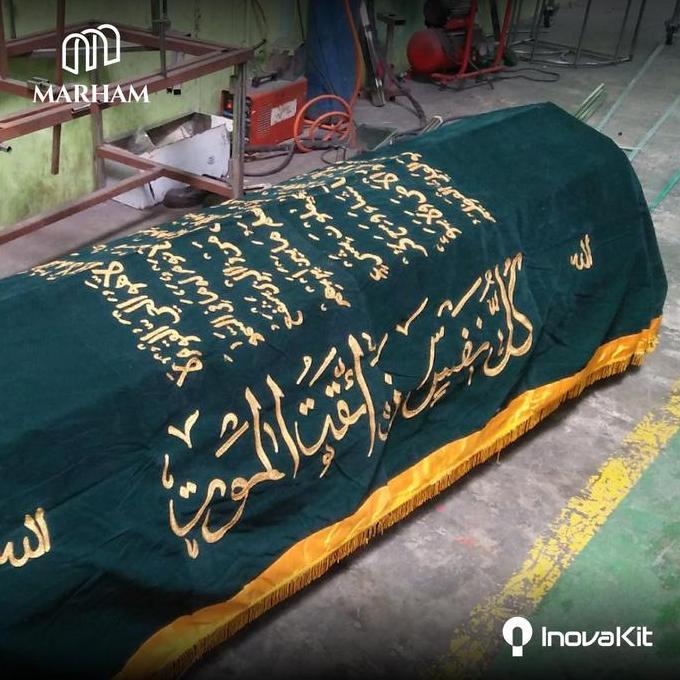 KAIN PENUTUP KERANDA BELUDRU + BORDIR AYAT KURSI