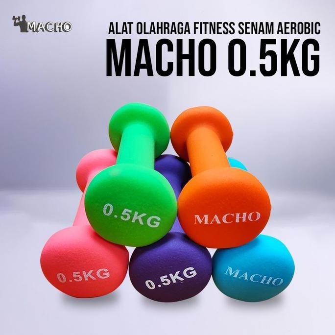 Dumble Barbell Dumbel Fitness Senam Gym Neoprene Anti Slip Macho 0.5kg