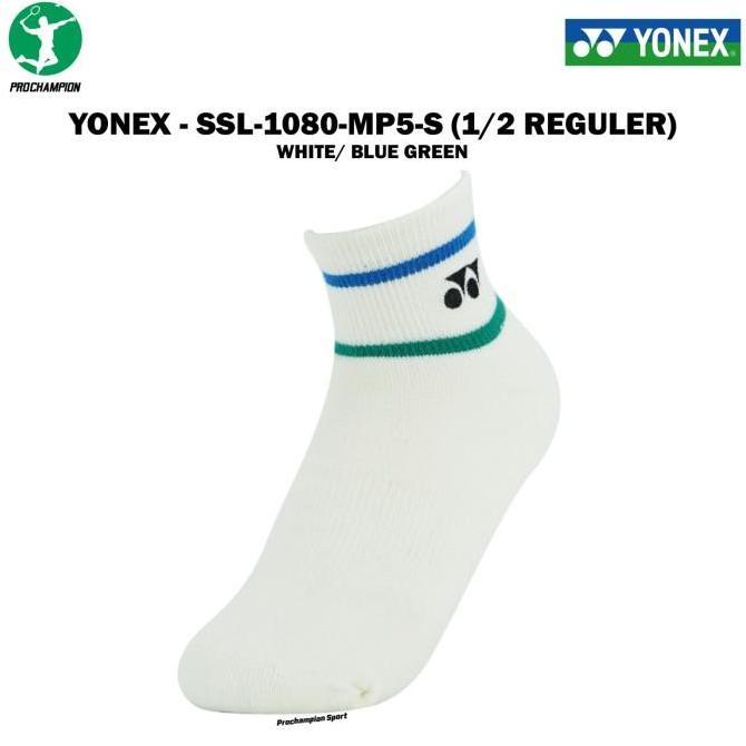 Kaos Kaki Badminton  Yonex SSL 1080 MP5 Ladies White Blue  Reguler