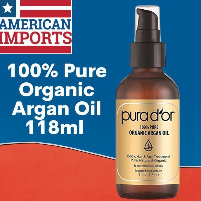 Pura D'or USDA Organic Argan Oil 100% Pure Cold Pressed - 118ml