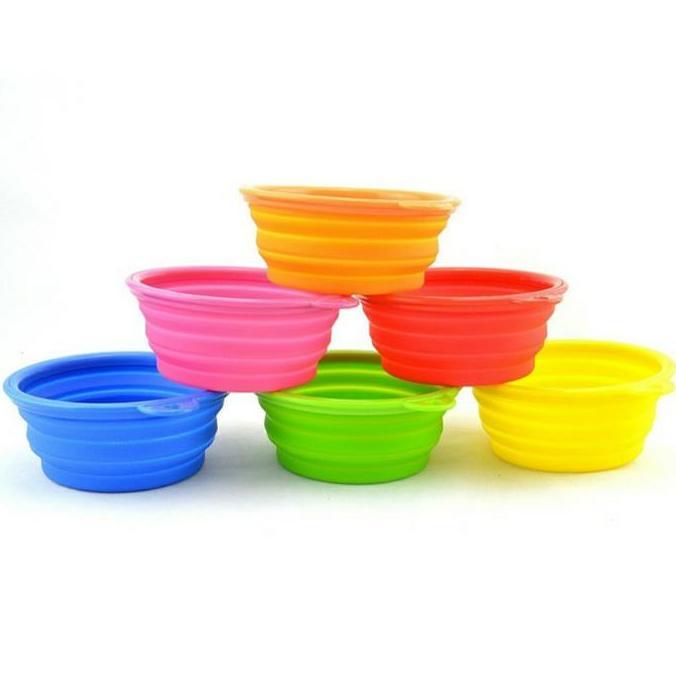 mangkuk tempat makan anjing portable silikon pet silicon bowl