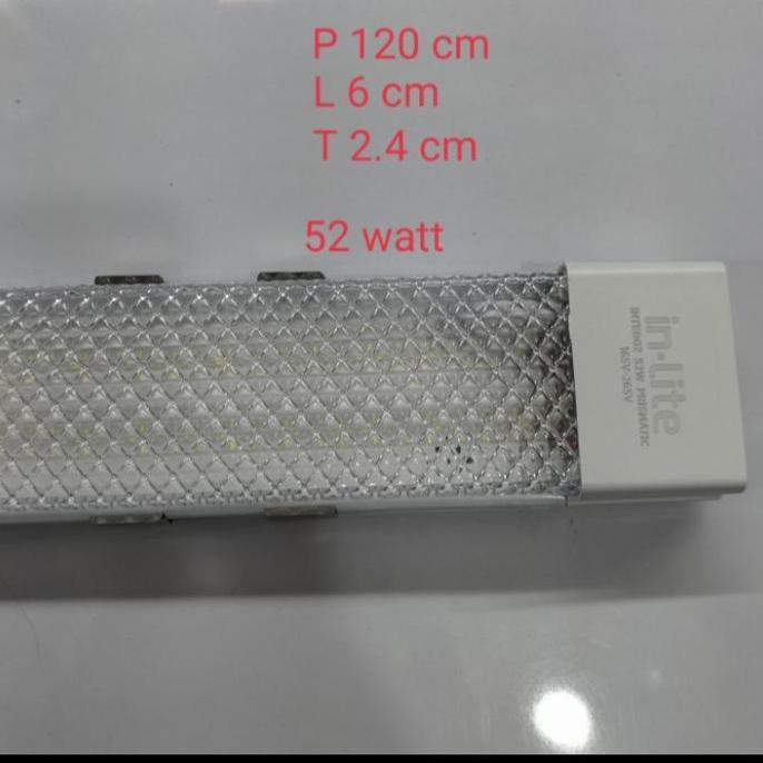 IN-LITE lampu led T8 prismatic 52 watt 120cm putih