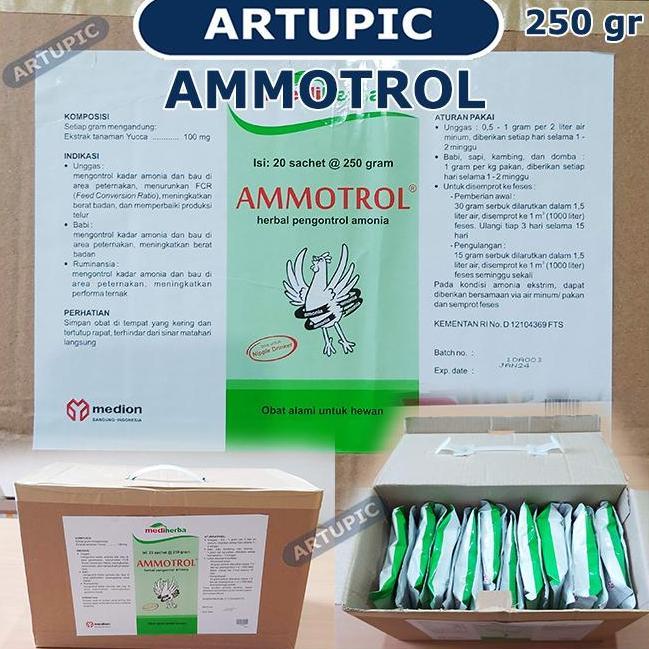 Ammotrol 250 gram Penghilang Bau Kotoran Fases Ayam Unggas Sapi Babi