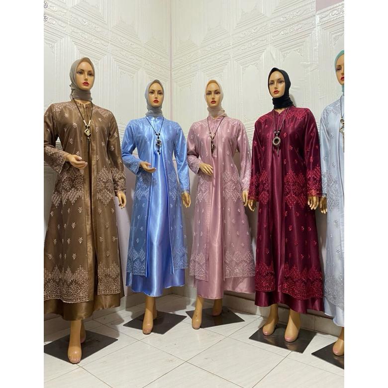 GAMIS KHAIRA SATIN KRISTAL IMPORT MIX TILE GAMIS PESTA MEWAH ELEGAN  GAMIS KONDANGAN GAMIS WANITA GA