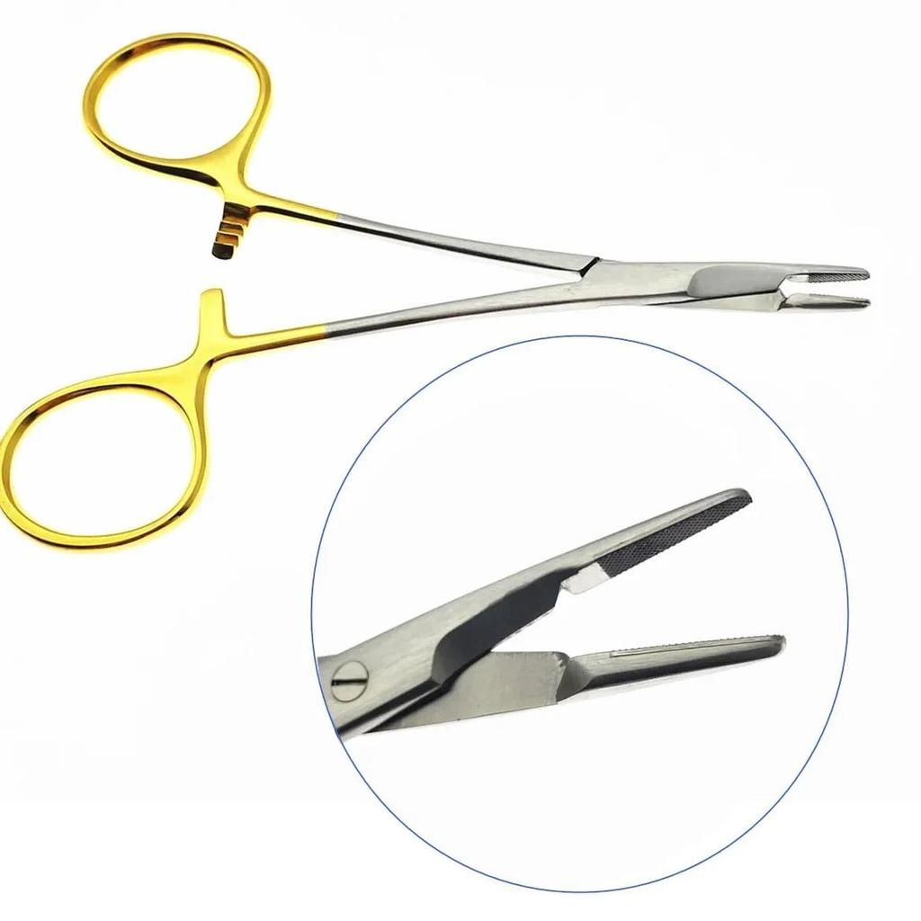 12.5cm/14cm/16cm Needle holder with scissors multifunctional Needle Holder Insert with Scissors Gold