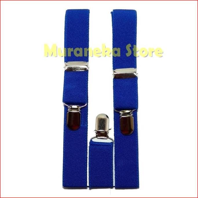 Bretel Suspender BIRU Elektrik Baju Dewasa Polos Tali Kodok Jojon bca Best Quality