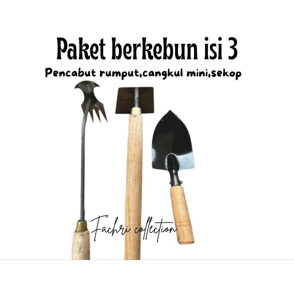 Paket Berkebun Isi 3 - Pencabut Rumput,Cangkul Mini,Sekop / Alat Taman Praktis / alat berkebun /term