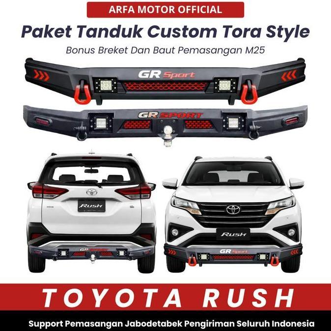 Paket Tanduk Depan Towing Belakang Rush Gr Sport Model Custom Tora Pengaman Pelindung Guard Bemper