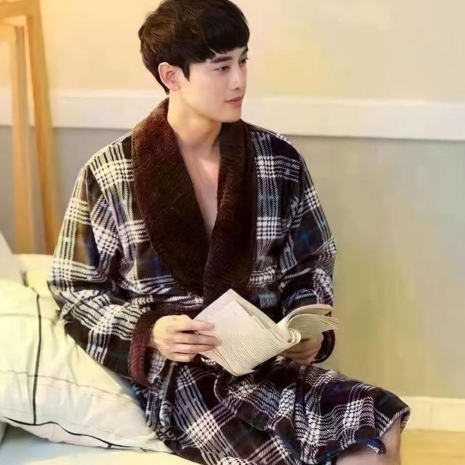 GS - Kimono Handuk Bulu Halus | Baju Tidur Piyama Setelan bahan selimut Bulu halus | Piyama Bludru H