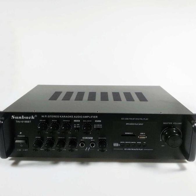 TEKNOWERN Amplifier Audio Stereo Hi-Fi Sunbuck Bluetooth EQ dengan Equalizer Bass dan Treble - Alumi